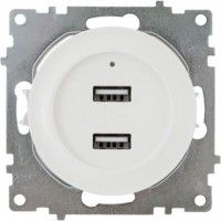 OneKeyElectro Розетка USB двойная, с подсветкой белый