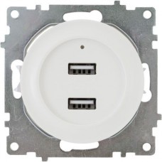 OneKeyElectro Розетка USB двойная, с подсветкой белый