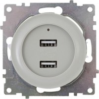 OneKeyElectro Розетка USB двойная, с подсветкой серый
