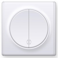 OneKeyElectro Перемикач прохідний подвійний Білий (1Е31601300)