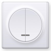 OneKeyElectro Вимикач подвійний з підсвіткою, Білий (1Е31801300)