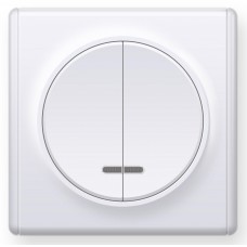 OneKeyElectro Вимикач подвійний з підсвіткою, Білий (1Е31801300)