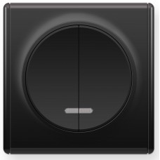 OneKeyElectro Вимикач подвійний з підсвіткою, Чорний (1Е31801303)