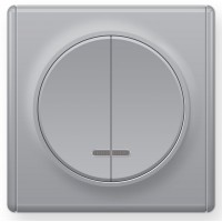OneKeyElectro Вимикач подвійний з підсвіткою, Сірий (1Е31801302)