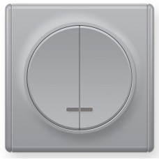 OneKeyElectro Вимикач подвійний з підсвіткою, Сірий (1Е31801302)