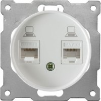 OneKeyElectro Розетка подвійна комп'ютерна RJ45 кат.5e Біла (1Е20901300) 