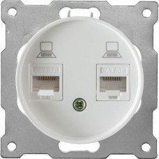 OneKeyElectro Розетка подвійна комп'ютерна RJ45 кат.5e Біла (1Е20901300) 