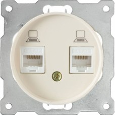OneKeyElectro Розетка подвійна комп'ютерна RJ45 кат.5e Бежева (1Е20901301) 