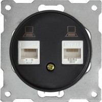 OneKeyElectro Розетка подвійна комп'ютерна RJ45 кат.5e Чорна (1Е20901303) 