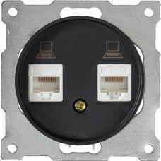 OneKeyElectro Розетка подвійна комп'ютерна RJ45 кат.5e Чорна (1Е20901303) 