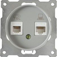 OneKeyElectro Розетка подвійна комп'ютерна RJ45 кат.5e Сіра (1Е20901302) 