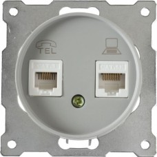 OneKeyElectro Розетка подвійна комп'ютерна RJ45 кат.5e Сіра (1Е20901302) 