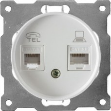 OneKeyElectro Розетка подвійна телефон / комп'ютер RJ11 / RJ45 кат.5e, Біла (1Е20801300) 