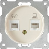 OneKeyElectro Розетка подвійна телефон / комп'ютер RJ11 / RJ45 кат.5e, Бежева (1Е20801301) 