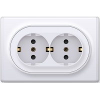 OneKeyElectro Розетка подвійна, в зборі, із заземленням Біла (1Е10401300) 