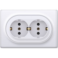 OneKeyElectro Розетка подвійна, в зборі, із заземленням Біла (1Е10401300) 