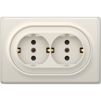 OneKeyElectro Розетка подвійна, в зборі, із заземленням Бежева (1Е10401301) 