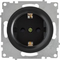 OneKeyElectro Розетка із заземленням, захисні шторки Чорна (1Е10101303) 
