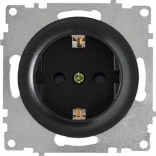 OneKeyElectro Розетка із заземленням, захисні шторки Чорна (1Е10101303) 